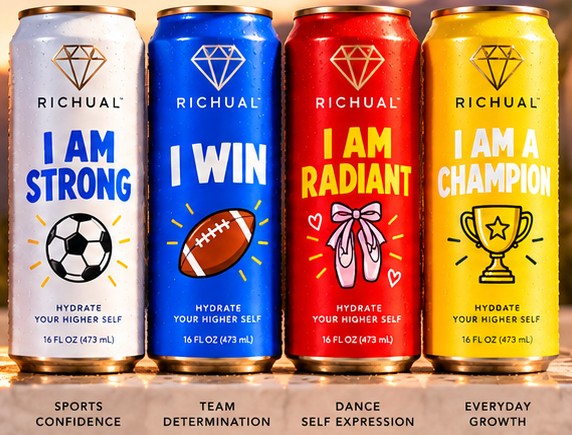 More Richual Kids cans: I Am Strong, I Win, I Am Radiant, I Am a Champion